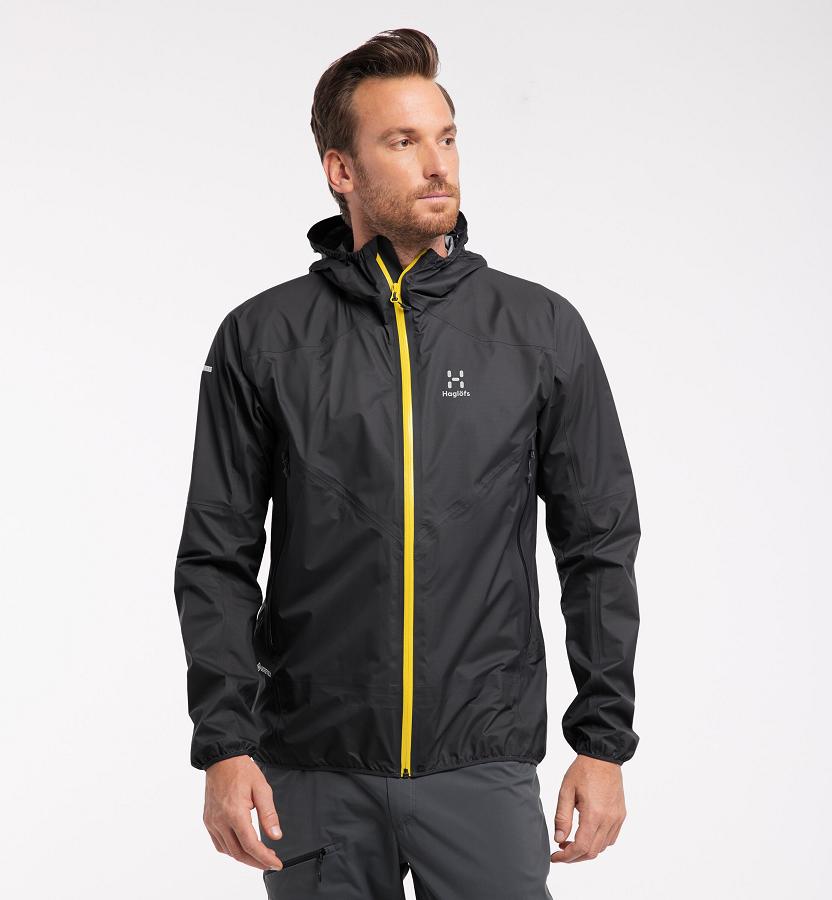 Haglöfs L.I.M Comp Waterproof Jacket Black For Mens HDEOJ8276 Australia